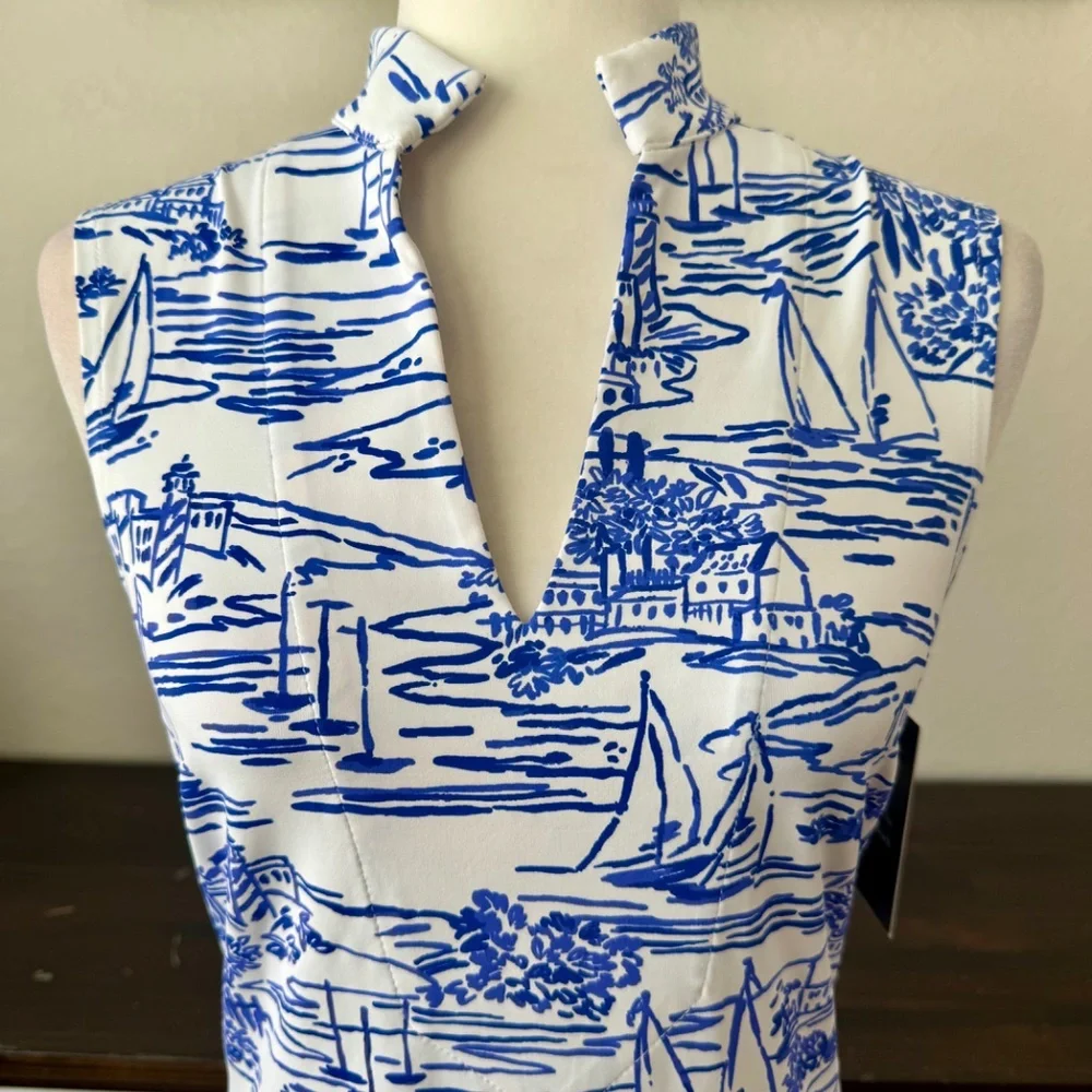 NWT Mahi Gold Schooner Dress Set Sail Sailor Blue Women's Size XS 1 - Picture 2 of 9